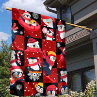 Penguin Winter Sports Christmas Garden Flag Cute Holiday Ski Snow Fun - Wonder Print Shop