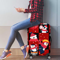 Penguin Winter Sports Christmas Luggage Cover Cute Holiday Ski Snow Fun - Wonder Print Shop
