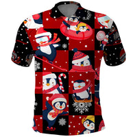 Penguin Winter Sports Christmas Polo Shirt Cute Holiday Ski Snow Fun - Wonder Print Shop