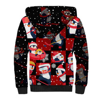 Penguin Winter Sports Christmas Sherpa Hoodie Cute Holiday Ski Snow Fun - Wonder Print Shop