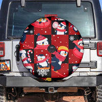 Penguin Winter Sports Christmas Spare Tire Cover Cute Holiday Ski Snow Fun - Wonder Print Shop