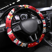 Penguin Winter Sports Christmas Steering Wheel Cover Cute Holiday Ski Snow Fun - Wonder Print Shop