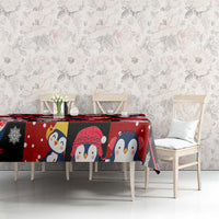 Penguin Winter Sports Christmas Tablecloth Cute Holiday Ski Snow Fun - Wonder Print Shop