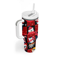 Penguin Winter Sports Christmas Tumbler With Handle Cute Holiday Ski Snow Fun - Wonder Print Shop