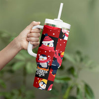 Penguin Winter Sports Christmas Tumbler With Handle Cute Holiday Ski Snow Fun - Wonder Print Shop
