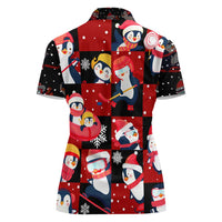 Penguin Winter Sports Christmas Women Polo Shirt Cute Holiday Ski Snow Fun - Wonder Print Shop