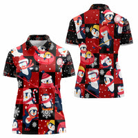 Penguin Winter Sports Christmas Women Polo Shirt Cute Holiday Ski Snow Fun - Wonder Print Shop