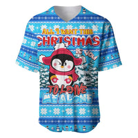 Funny Grumpy Penguin Christmas Baseball Jersey All I Want for Christmas Is You To Leave Me Alone - Wonder Print Shop
