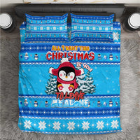 Funny Grumpy Penguin Christmas Bedding Set All I Want for Christmas Is You To Leave Me Alone - Wonder Print Shop