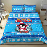 Funny Grumpy Penguin Christmas Bedding Set All I Want for Christmas Is You To Leave Me Alone - Wonder Print Shop