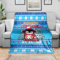 Funny Grumpy Penguin Christmas Blanket All I Want for Christmas Is You To Leave Me Alone - Wonder Print Shop