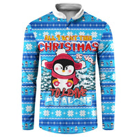 Funny Grumpy Penguin Christmas Button Sweatshirt All I Want for Christmas Is You To Leave Me Alone - Wonder Print Shop