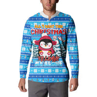 Funny Grumpy Penguin Christmas Button Sweatshirt All I Want for Christmas Is You To Leave Me Alone - Wonder Print Shop
