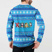Funny Grumpy Penguin Christmas Button Sweatshirt All I Want for Christmas Is You To Leave Me Alone - Wonder Print Shop