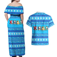 Funny Grumpy Penguin Christmas Couples Matching Off Shoulder Maxi Dress and Hawaiian Shirt All I Want for Christmas Is You To Leave Me Alone - Wonder Print Shop