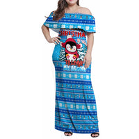 Funny Grumpy Penguin Christmas Family Matching Off Shoulder Maxi Dress and Hawaiian Shirt All I Want for Christmas Is You To Leave Me Alone - Wonder Print Shop