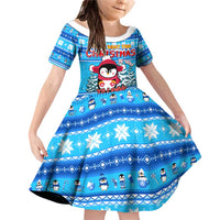 Funny Grumpy Penguin Christmas Family Matching Off Shoulder Short Dress and Hawaiian Shirt All I Want for Christmas Is You To Leave Me Alone - Wonder Print Shop