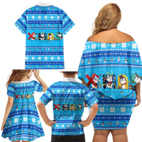 Funny Grumpy Penguin Christmas Family Matching Off Shoulder Short Dress and Hawaiian Shirt All I Want for Christmas Is You To Leave Me Alone - Wonder Print Shop