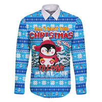 Funny Grumpy Penguin Christmas Family Matching Summer Maxi Dress and Hawaiian Shirt All I Want for Christmas Is You To Leave Me Alone - Wonder Print Shop