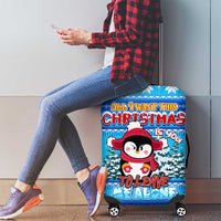 Funny Grumpy Penguin Christmas Luggage Cover All I Want for Christmas Is You To Leave Me Alone - Wonder Print Shop