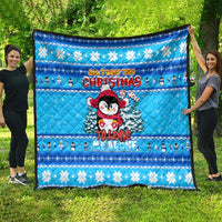 Funny Grumpy Penguin Christmas Quilt All I Want for Christmas Is You To Leave Me Alone - Wonder Print Shop
