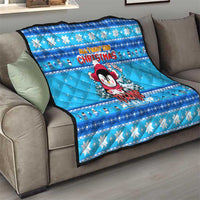 Funny Grumpy Penguin Christmas Quilt All I Want for Christmas Is You To Leave Me Alone - Wonder Print Shop