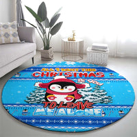 Funny Grumpy Penguin Christmas Round Carpet All I Want for Christmas Is You To Leave Me Alone - Wonder Print Shop