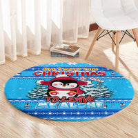Funny Grumpy Penguin Christmas Round Carpet All I Want for Christmas Is You To Leave Me Alone - Wonder Print Shop