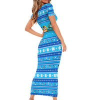 Funny Grumpy Penguin Christmas Short Sleeve Bodycon Dress All I Want for Christmas Is You To Leave Me Alone - Wonder Print Shop