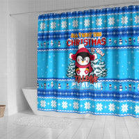 Funny Grumpy Penguin Christmas Shower Curtain All I Want for Christmas Is You To Leave Me Alone - Wonder Print Shop