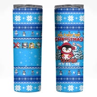 Funny Grumpy Penguin Christmas Skinny Tumbler All I Want for Christmas Is You To Leave Me Alone - Wonder Print Shop