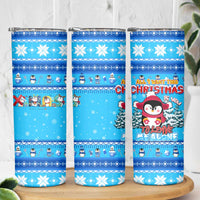 Funny Grumpy Penguin Christmas Skinny Tumbler All I Want for Christmas Is You To Leave Me Alone - Wonder Print Shop
