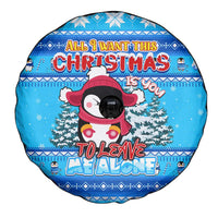 Funny Grumpy Penguin Christmas Spare Tire Cover All I Want for Christmas Is You To Leave Me Alone - Wonder Print Shop