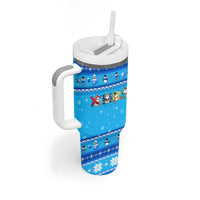 Funny Grumpy Penguin Christmas Tumbler With Handle All I Want for Christmas Is You To Leave Me Alone - Wonder Print Shop