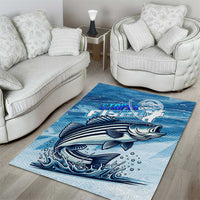 Striper Fishing Area Rug Striped Bass Angler - Wonder Print Shop