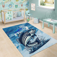 Striper Fishing Area Rug Striped Bass Angler - Wonder Print Shop