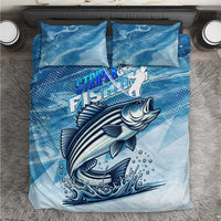 Striper Fishing Bedding Set Striped Bass Angler - Wonder Print Shop