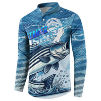 Striper Fishing Button Sweatshirt Striped Bass Angler - Wonder Print Shop