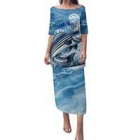 Striper Fishing Family Matching Puletasi and Hawaiian Shirt Striped Bass Angler - Wonder Print Shop