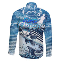 Striper Fishing Family Matching Short Sleeve Bodycon Dress and Hawaiian Shirt Striped Bass Angler - Wonder Print Shop