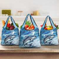 Striper Fishing Grocery Bag Striped Bass Angler - Wonder Print Shop
