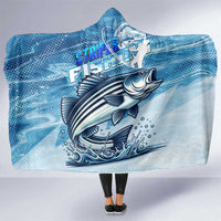 Striper Fishing Hooded Blanket Striped Bass Angler - Wonder Print Shop