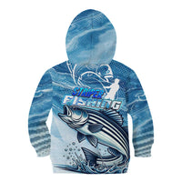 Striper Fishing Kid Hoodie Striped Bass Angler - Wonder Print Shop