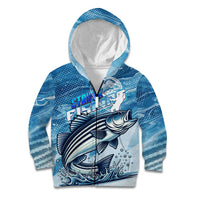 Striper Fishing Kid Hoodie Striped Bass Angler - Wonder Print Shop