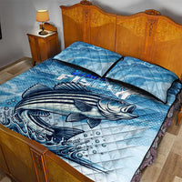 Striper Fishing Quilt Bed Set Striped Bass Angler - Wonder Print Shop