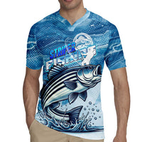 Striper Fishing Rugby Jersey Striped Bass Angler - Wonder Print Shop