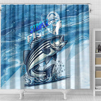 Striper Fishing Shower Curtain Striped Bass Angler - Wonder Print Shop