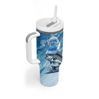 Striper Fishing Tumbler With Handle Striped Bass Angler - Wonder Print Shop