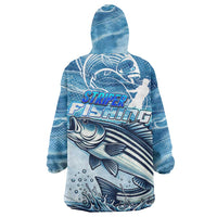 Striper Fishing Wearable Blanket Hoodie Striped Bass Angler - Wonder Print Shop