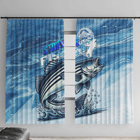 Striper Fishing Window Curtain Striped Bass Angler - Wonder Print Shop